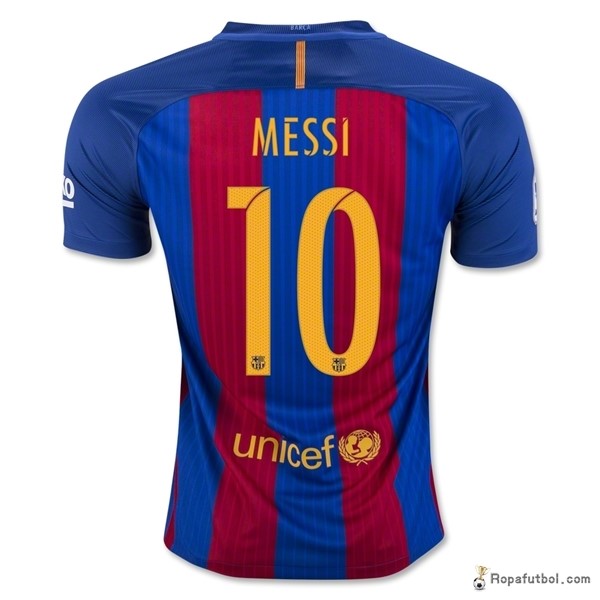 Camiseta Barcelona Replica Primera Ropa Messi 2016/17 Azul